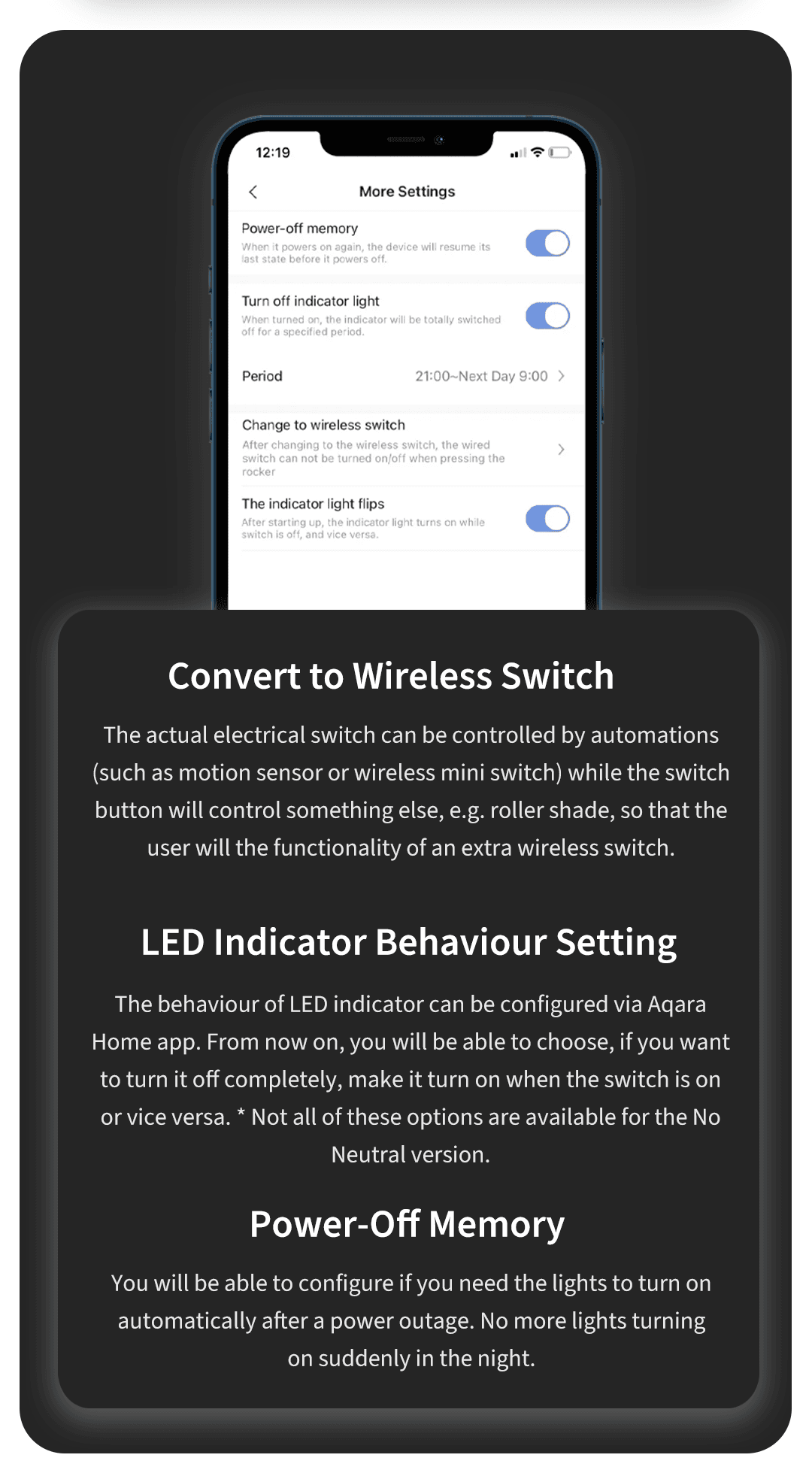 Aqara Smart 20A Wall Switch H1 (For Water Heaters, etc.) — detail 4