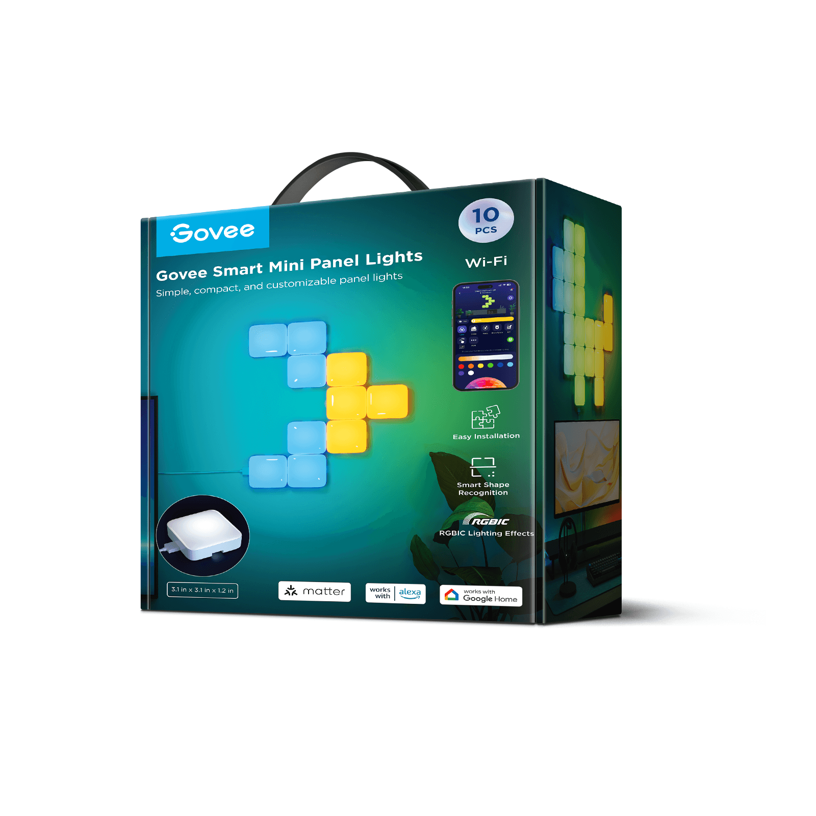 Govee Smart Mini Panel Lights (10 pack) — detail 1